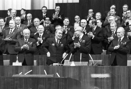 Leonid Brezhnev in presidium of 25th Congress of CPSU