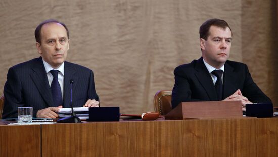 Dmitry Medvedev at meeting of FSB