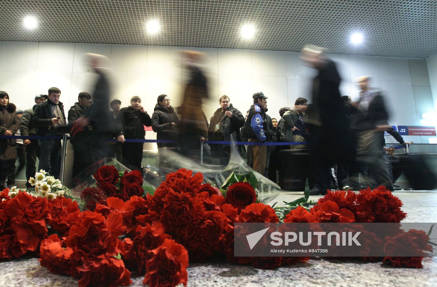 Flowers in Domodedovo arrival lounge