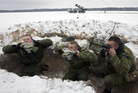Combat exercises involving live firing of Smerch MLRSs