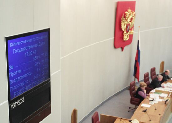The State Duma's plenary meeting