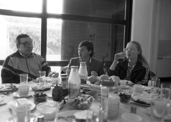 Anatoly Karpov during breakfast at his residence
