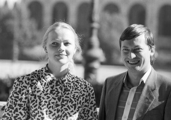 Anatoly Karpov and his wife Natalya Bulanova