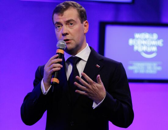 Dmitry Medvedev attends World Economic Forum in Davos