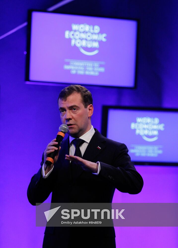 Dmitry Medvedev attends World Economic Forum in Davos