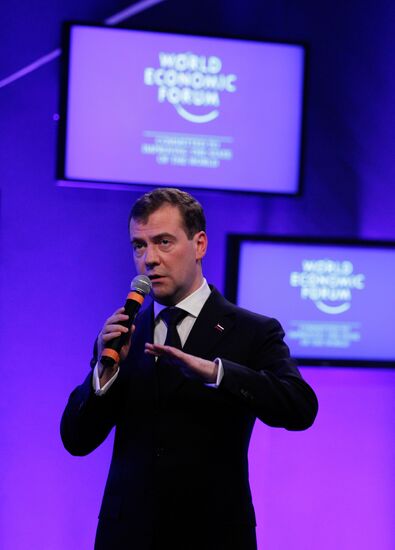 Dmitry Medvedev attends World Economic Forum in Davos