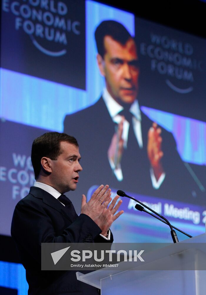 Dmitry Medvedev attends World Economic Forum in Davos