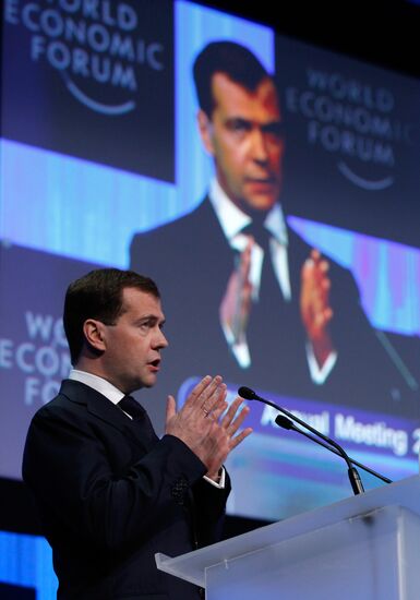 Dmitry Medvedev attends World Economic Forum in Davos