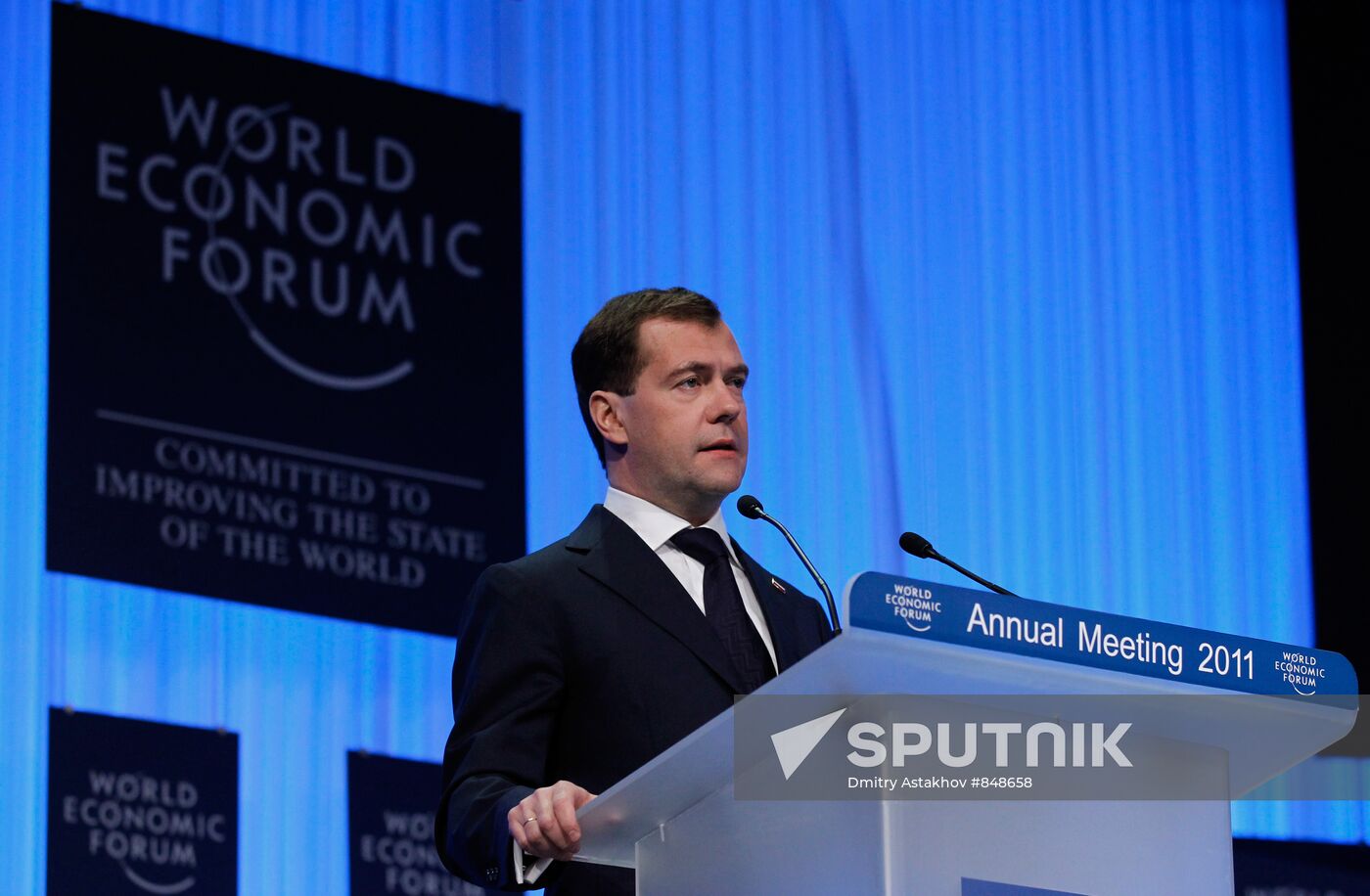 Dmitry Medvedev attends World Economic Forum in Davos