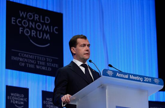 Dmitry Medvedev attends World Economic Forum in Davos