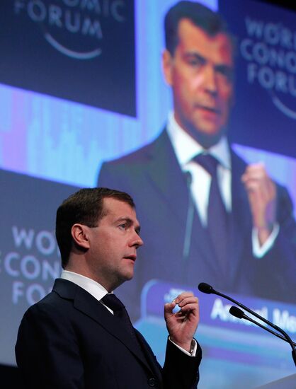 Dmitry Medvedev attends World Economic Forum in Davos