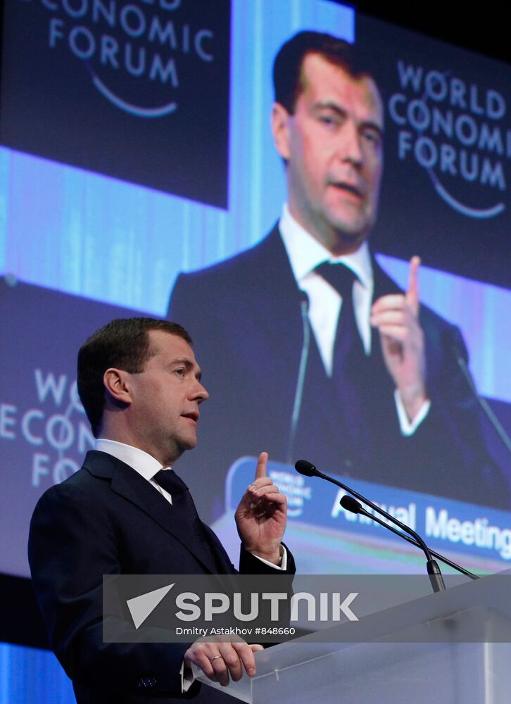 Dmitry Medvedev attends World Economic Forum in Davos