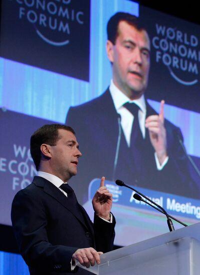 Dmitry Medvedev attends World Economic Forum in Davos