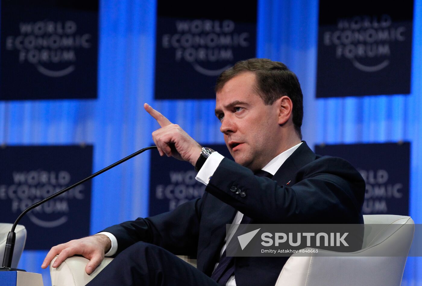 Dmitry Medvedev attends World Economic Forum in Davos
