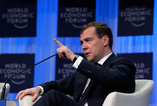 Dmitry Medvedev attends World Economic Forum in Davos