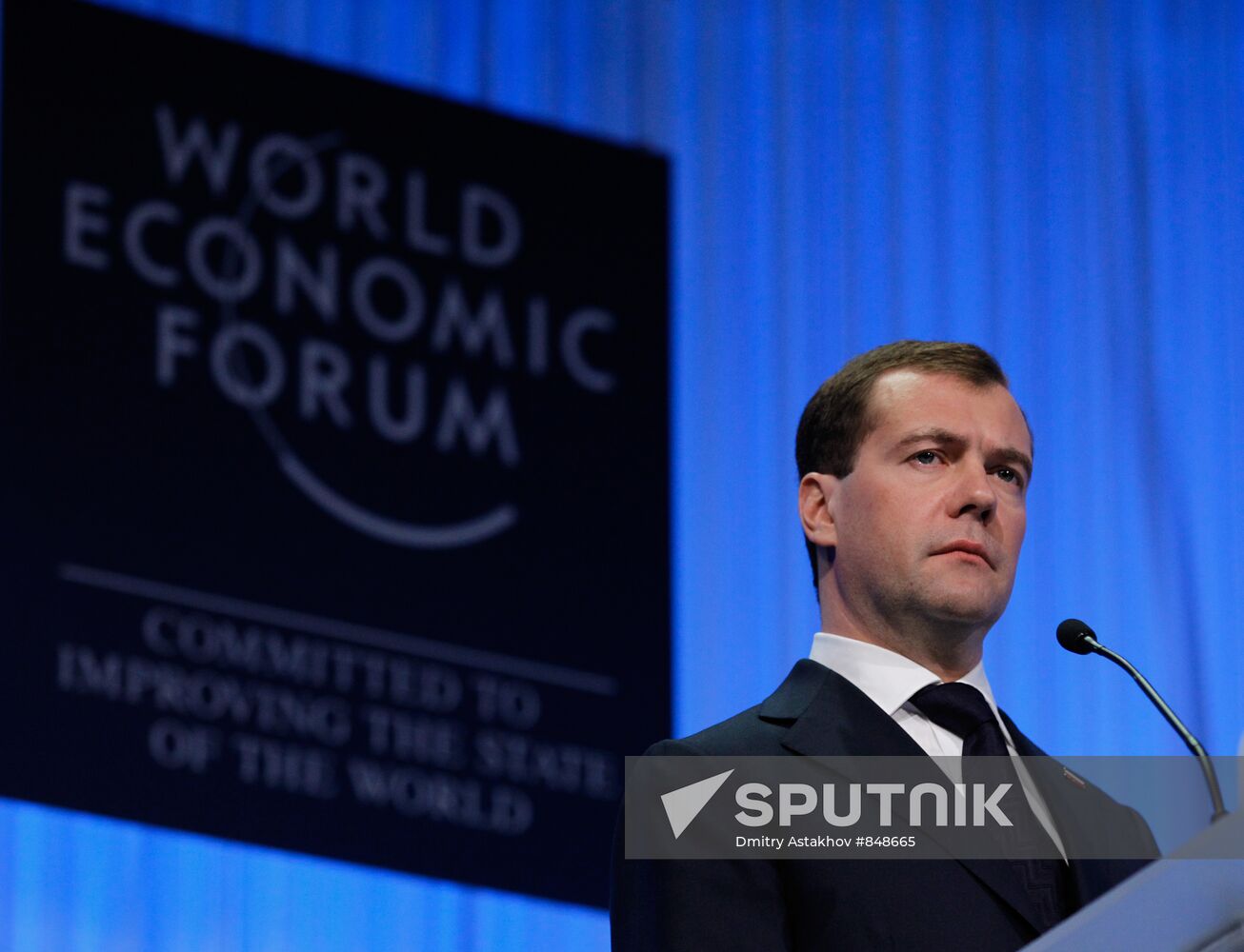 Dmitry Medvedev attends World Economic Forum in Davos