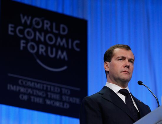 Dmitry Medvedev attends World Economic Forum in Davos
