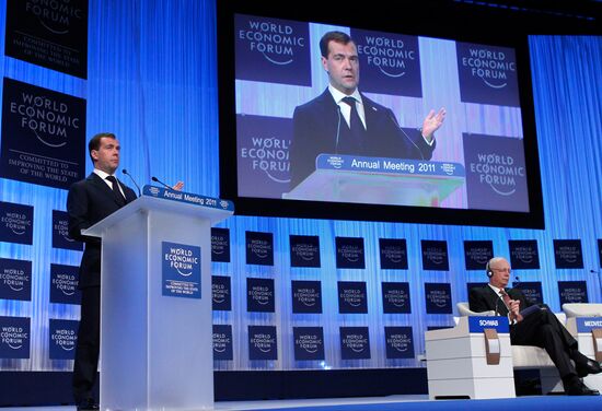 Dmitry Medvedev attends World Economic Forum in Davos