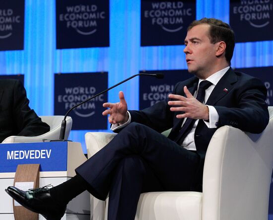 Dmitry Medvedev attends World Economic Forum in Davos
