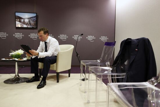Dmitry Medvedev attends World Economic Forum in Davos