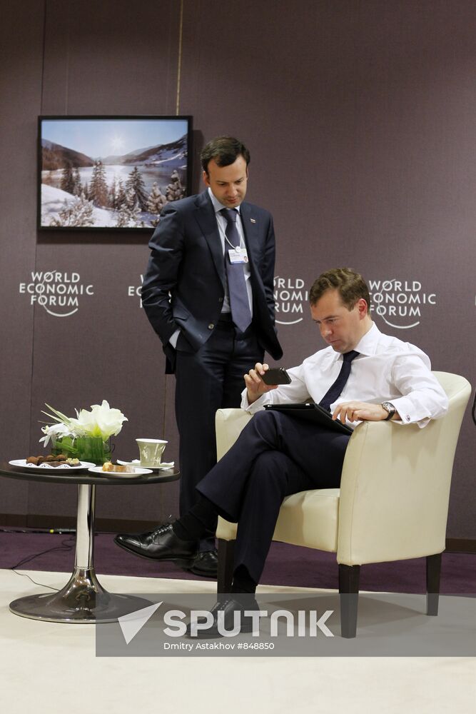 Dmitry Medvedev attends World Economic Forum in Davos