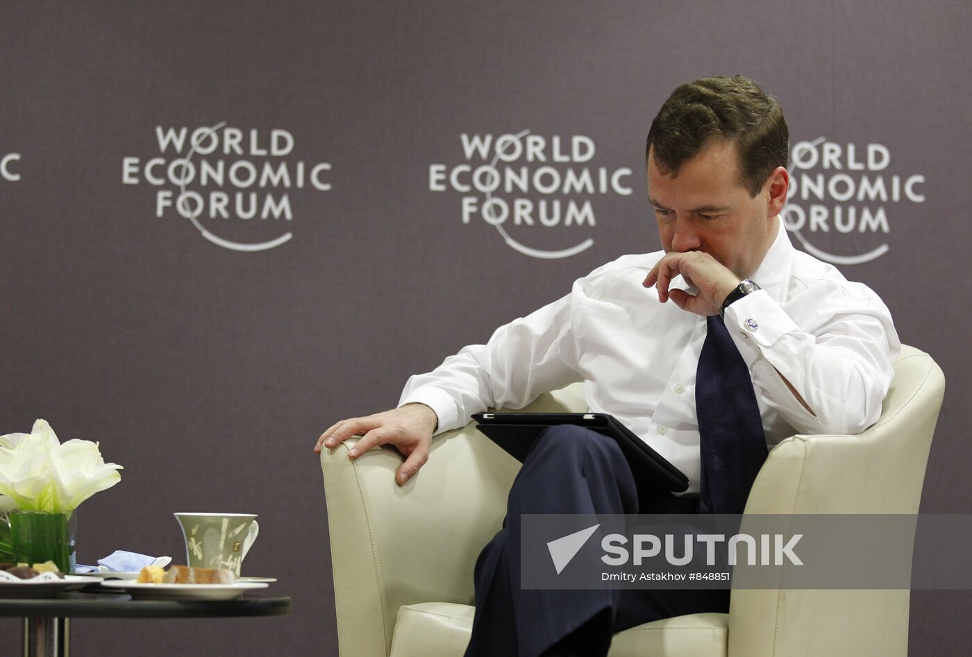 Dmitry Medvedev attends World Economic Forum in Davos