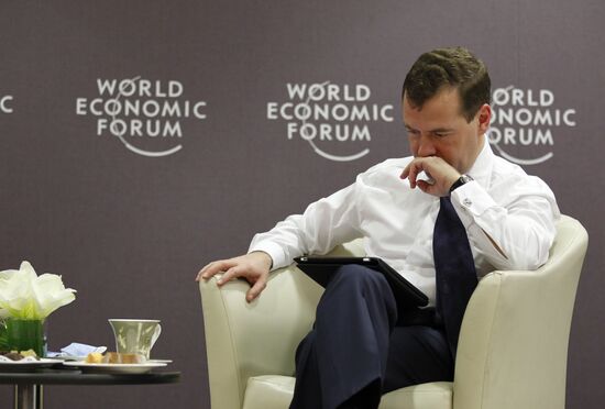Dmitry Medvedev attends World Economic Forum in Davos