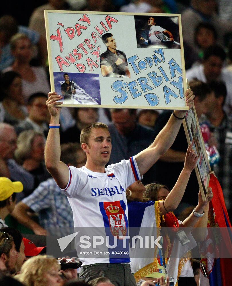 Serbian tennis-player Novak Djokovich's fans