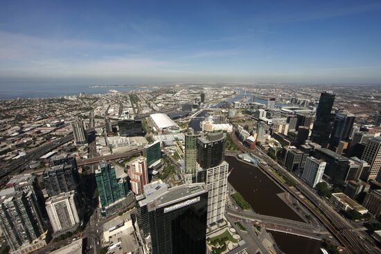 View of Melbourne from skyscraper Eureka Tower