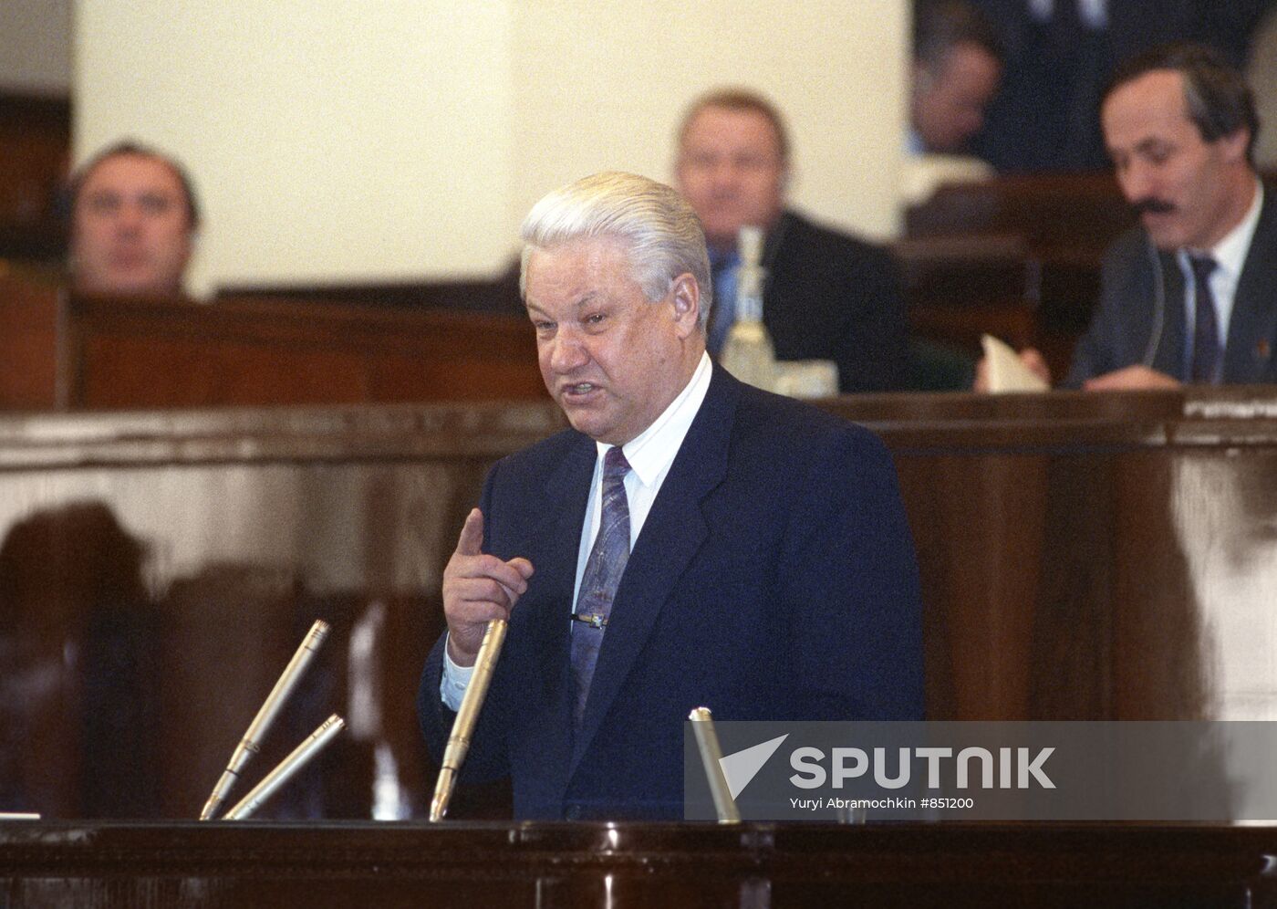 Boris Yeltsin delivering speech