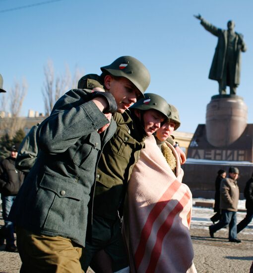 Reenactment of Field Marshall Paulus' surrender