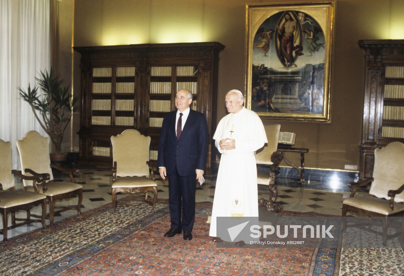 Pope John Paul II and Mikhail Gorbachev