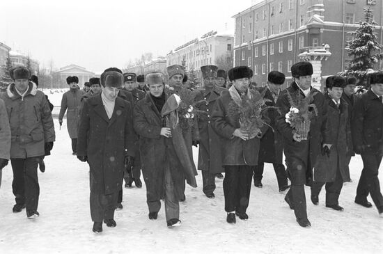 Supreme Soviet Chairman Ruslan Khazbulatov in Kuzbass
