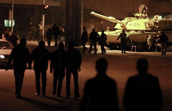 Military patrol in Cairo streets