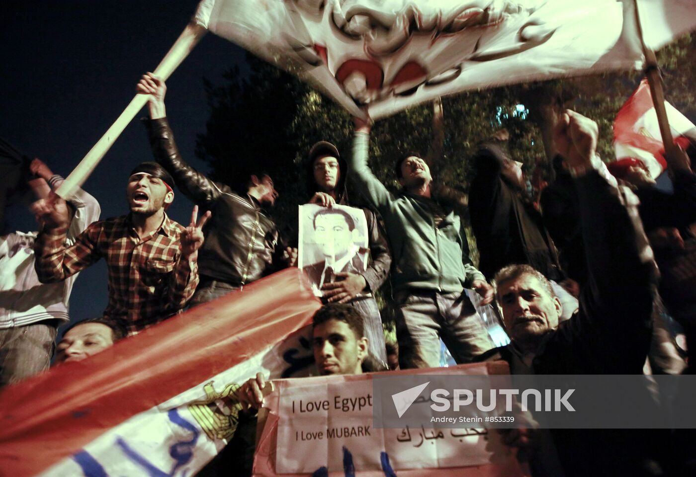 Rally in support of president Hosni Mubarak