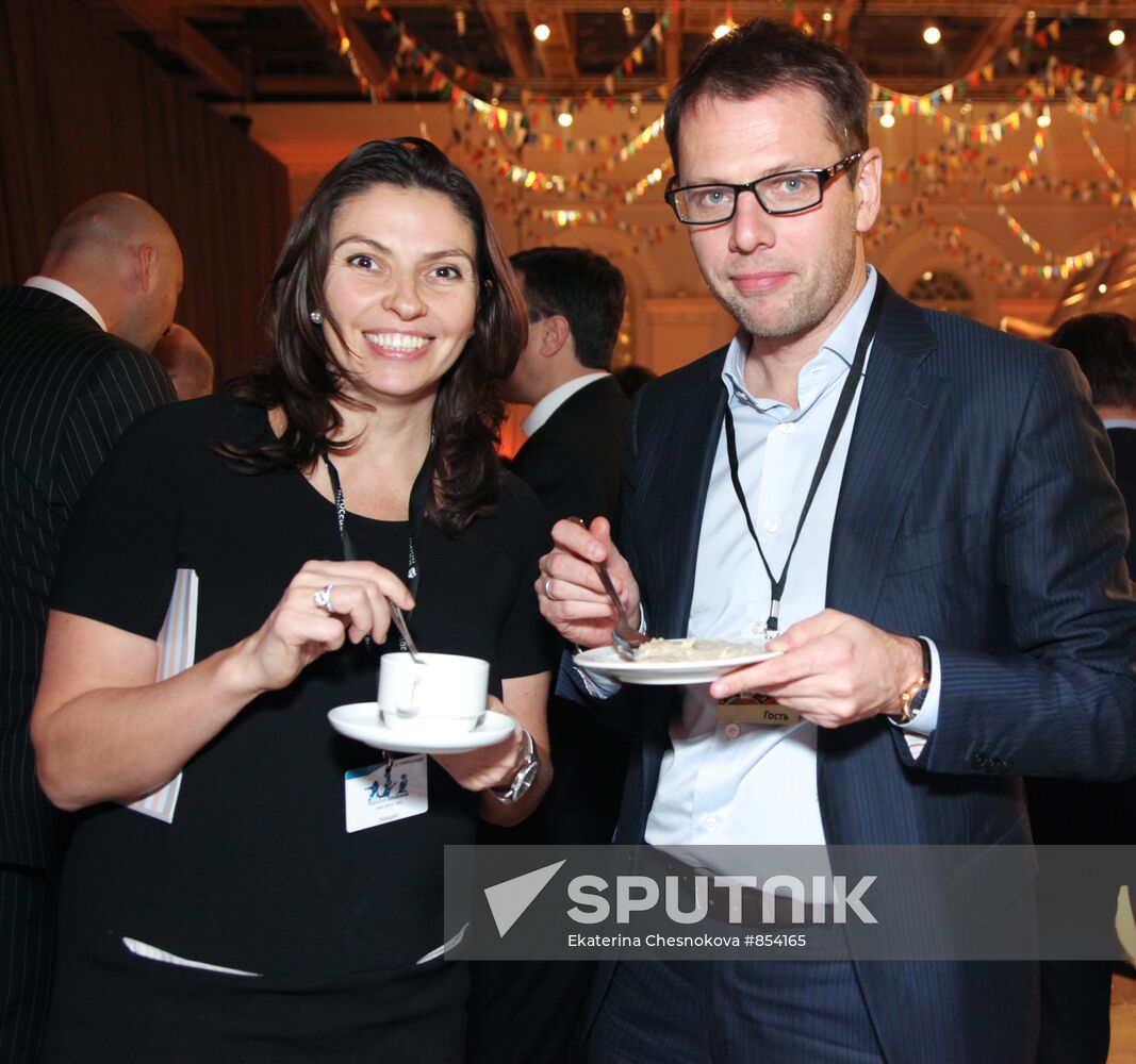 Natalya Sindeeva with her husband, Alexander Vinokurov