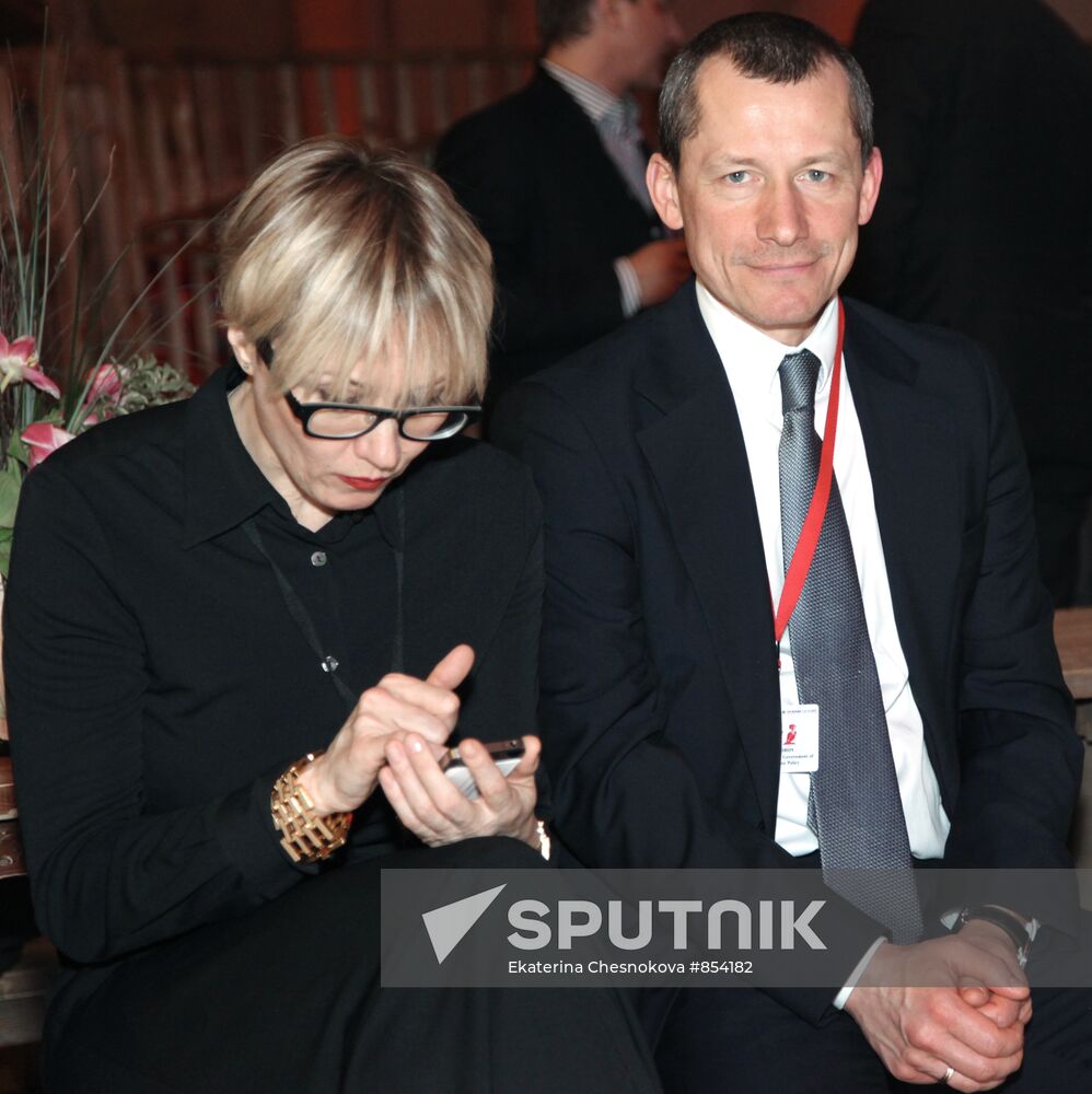 Andrei Sharonov with his wife, Olga