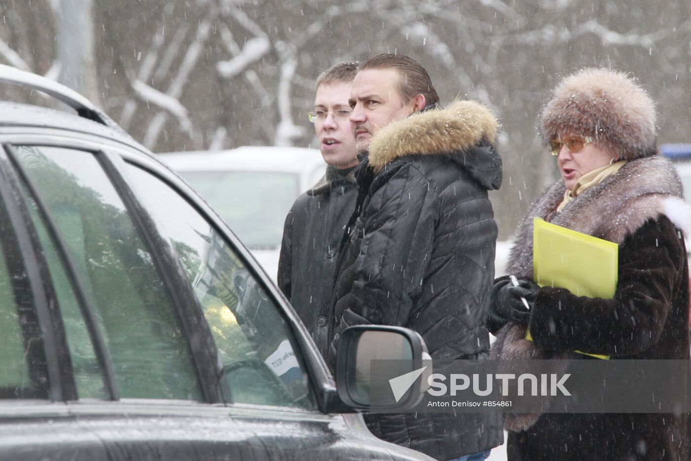 Reenactment of car crash on Rublyovo-Uspenskoye Highway