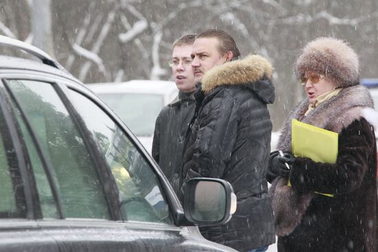 Reenactment of car crash on Rublyovo-Uspenskoye Highway