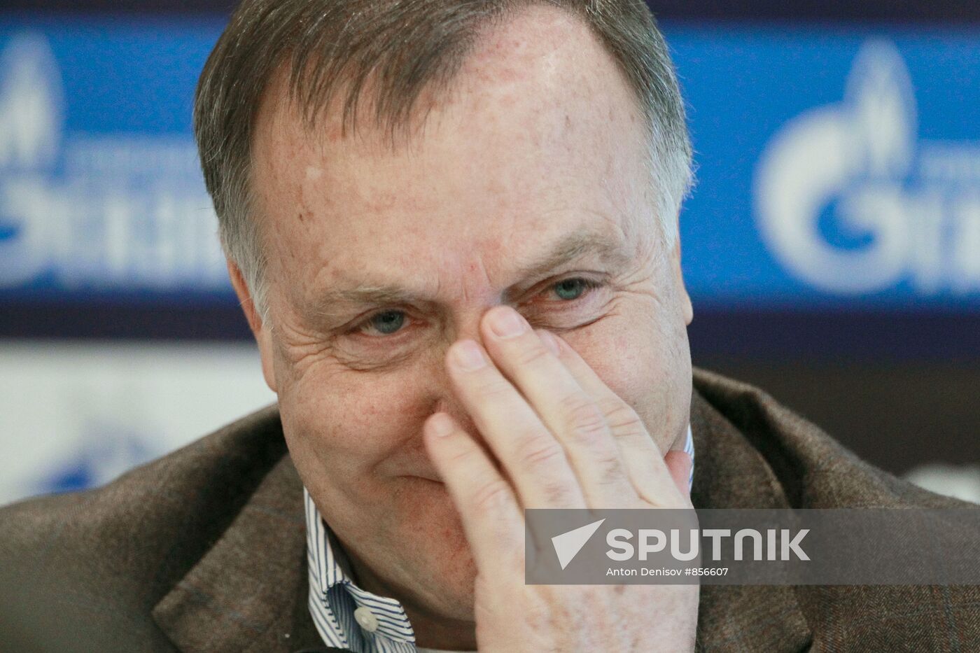 News conference of Russian football team coach Dick Advocaat