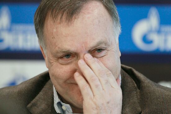News conference of Russian football team coach Dick Advocaat