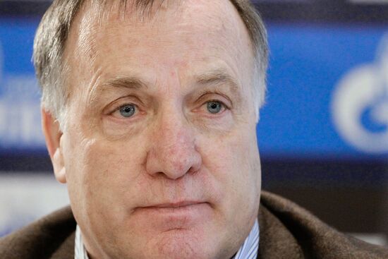 News conference of Russian football team coach Dick Advocaat
