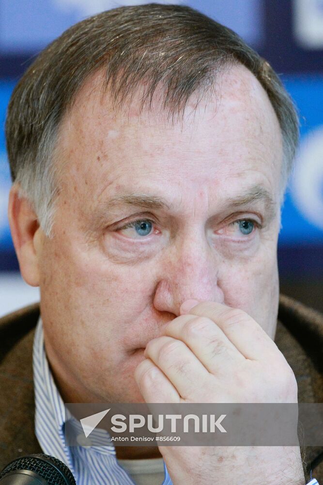 News conference of Russian football team coach Dick Advocaat