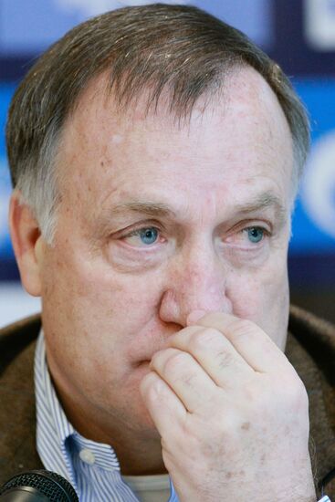 News conference of Russian football team coach Dick Advocaat
