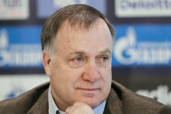 News conference of Russian football team coach Dick Advocaat