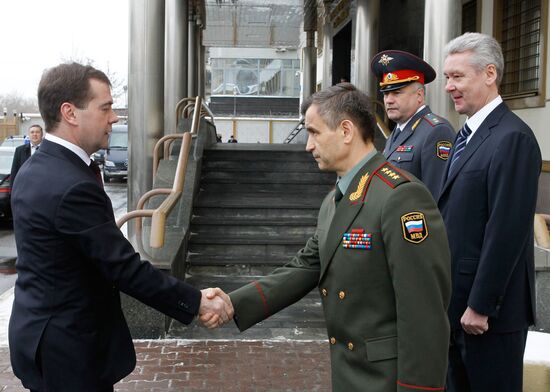 Dmitry Medvedev visits police department of MVD SAO in Moscow
