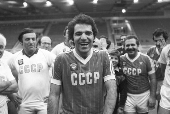 Garry Kasparov at a friendly football match
