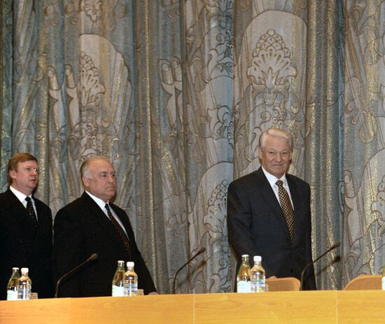 Anatoly Chubais, Victor Chernomyrdin, Boris Yeltsin