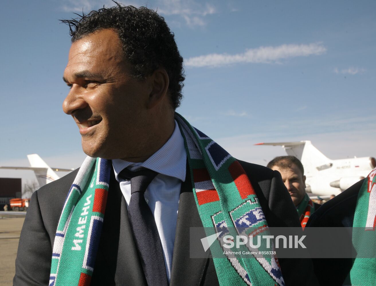 FC Terek head coach Ruud Gullit arrives in Grozny
