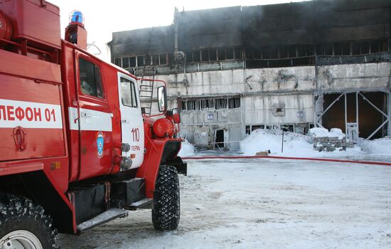Aftermath of warehouse fire in Perm